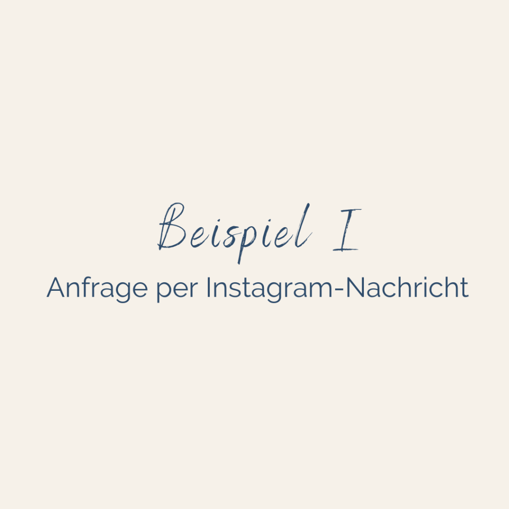 Beispiel Influencer Anfragen per Instagram Nachricht, theatritralisch